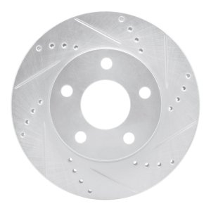 Buick Century Brake Rotor (1) - Front Right - R1 Concepts - Drilled & Slotted - Silver - `97-`05